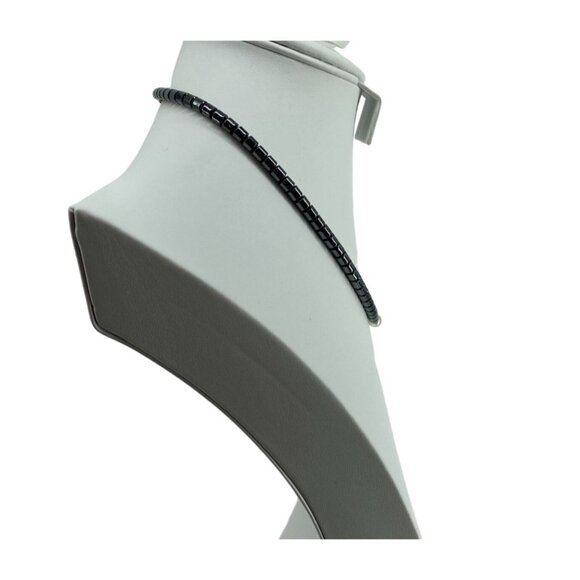 Vintage Hematite & Freshwater Pearl Choker Necklace With Gold-Plated Clasp 18" - Picture 2 of 5